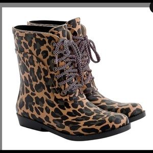 Brand new J Crew Lace Up Rubber Boots size 9